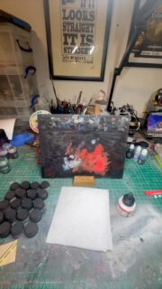 Making street bases #warhammer40kpainting #miniaturebasing #votann40k #airbrush